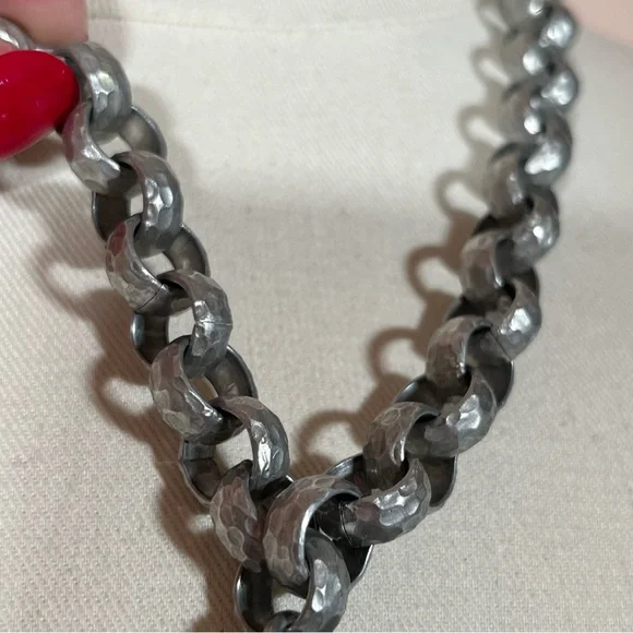 Vintage Antique Art deco Victorian Festival Silver Goth Medieval Goth necklace - Picture 9 of 16